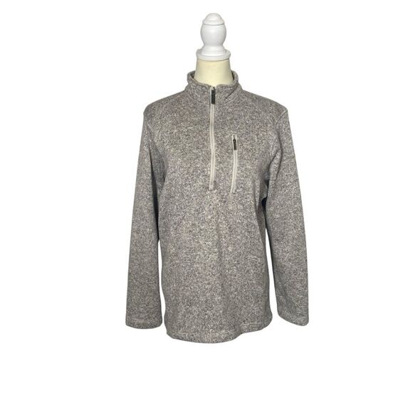 Woolrich 1/4 Zip Heathered Gray Fleece Sweater Men's Size Medium - Picture 1 of 14